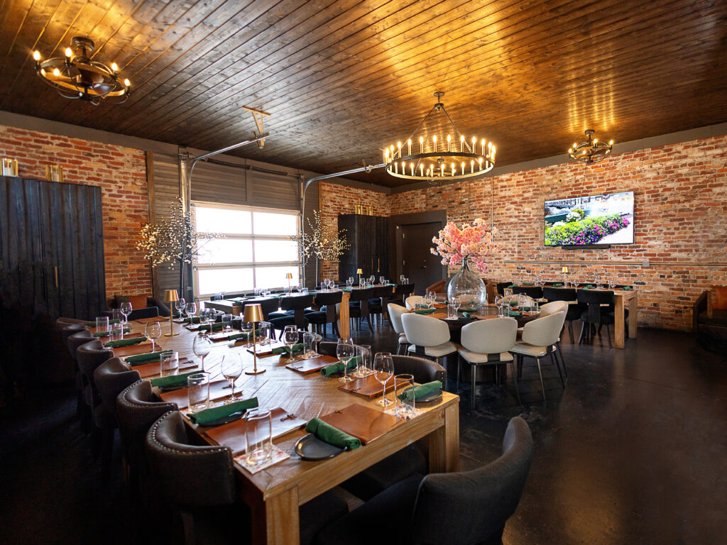 Best Private dining event space in Hendersonville, NC and Asheville, NC with an intimate private dining room, farm table seating, and warm, upscale atmosphere for celebrations and corporate events.